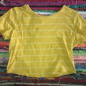 Yellow striped crop top.